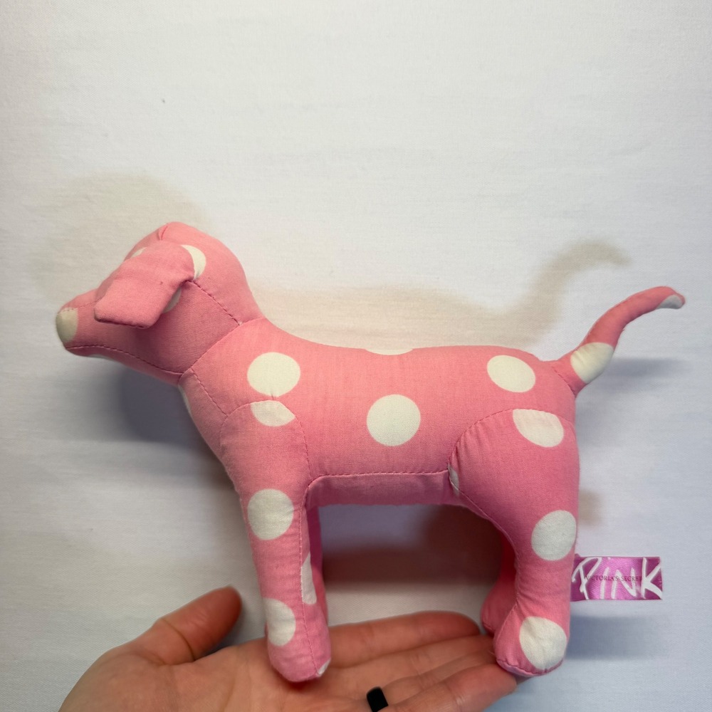 Victoria's Secret PINK Plush Dog Polka Dot Mini Pink White 2005 Y2K Collectible